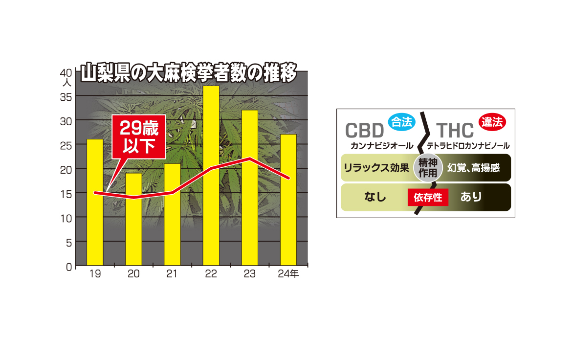 【山梨県】​大麻成分含む製品に注意
